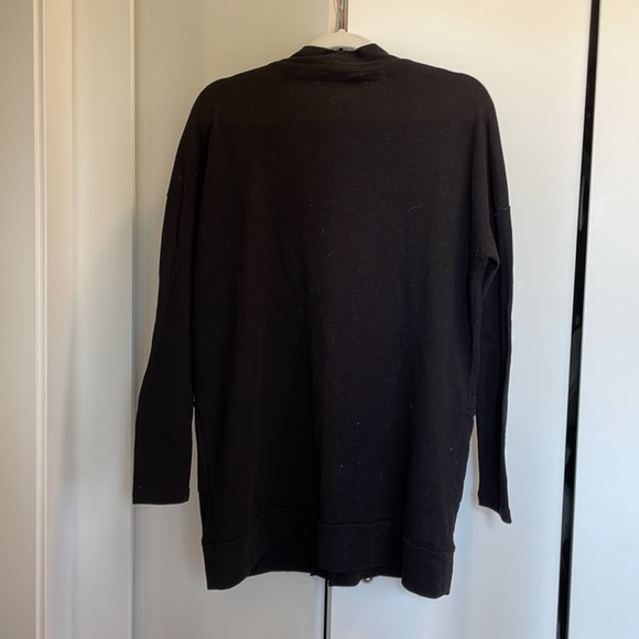 C’est Moi Light Cotton/Poly Waffle Cardigan - Black - Picture 4 of 5